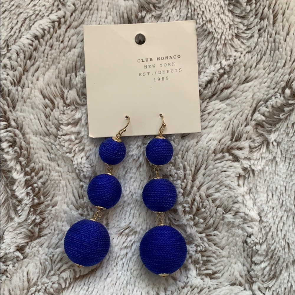 Never worn club Monaco royal blue drop earrings